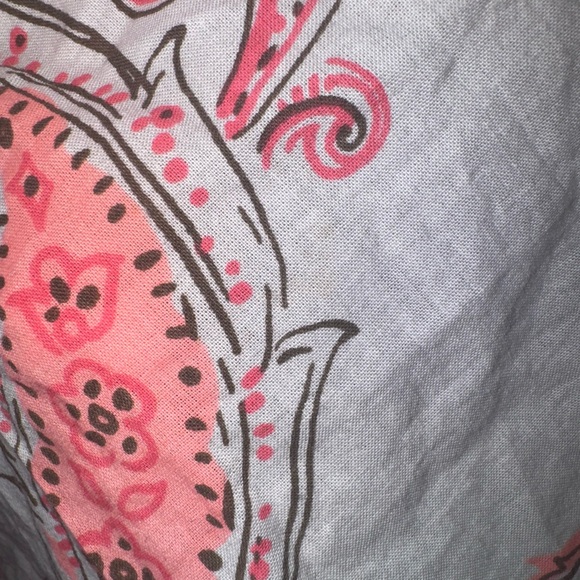 Y2K Faded Glory Paisley Tank Top Juniors S Smocked Pink White 2000s Cotton - Picture 4 of 8